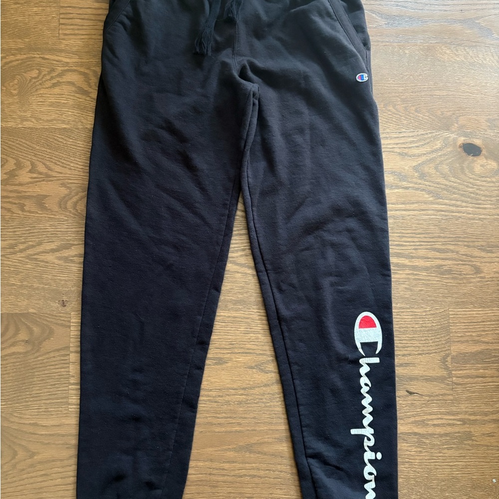 Champion Black Sweatpants with Logo